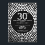30th Birthday Invitation Black and Silver Glitter<br><div class="desc">30th Birthday Invitation. Black and Silver Glitter. Silver Diamond. Adult Birthday Party. For Men or Women. For further customisation,  please click the "Customise it" button and use our design tool to modify this template.</div>