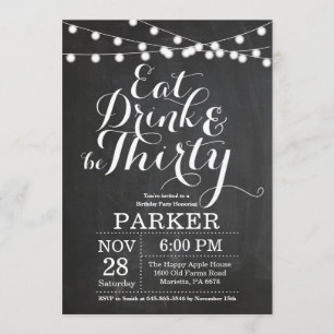 30th Birthday Invitation Chalkboard