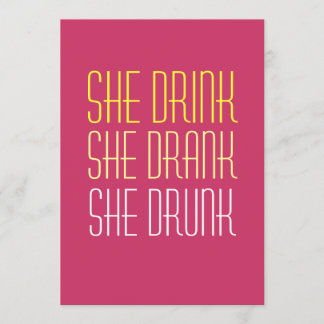 30th Birthday Invitation -Drink Drank Drunk