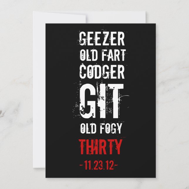 30th Birthday Invitation -Geezers & Old Folks (Front)