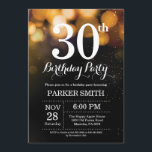 30th Birthday Invitation Gold Glitter<br><div class="desc">30th Birthday Invitation with Gold String Lights with Gold Glitter Background. Gold Birthday. Adult Birthday. Men or Women Bday Invite. 13th 15th 16th 18th 20th 21st 30th 40th 50th 60th 70th 80th 90th 100th, Any age. For further customisation, please click the "Customise it" button and use our design tool to...</div>