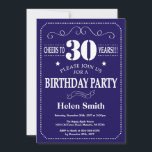 30th Birthday Invitation Navy Blue and White<br><div class="desc">30th Birthday Invitation Navy Blue and White Typography. Navy Blue and White Background. Adult Birthday. Male Men or Women Birthday. Kids Boy or Girl Lady Teen Teenage Bday Invite. 13th 15th 16th 18th 20th 21st 30th 40th 50th 60th 70th 80th 90th 100th. Any Age. For further customisation, please click the...</div>