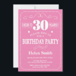 30th Birthday Invitation Pink and White<br><div class="desc">30th Birthday Invitation Pink and White Typography. Pink and White Background. Adult Birthday. Male Men or Women Birthday. Kids Boy or Girl Lady Teen Teenage Bday Invite. 13th 15th 16th 18th 20th 21st 30th 40th 50th 60th 70th 80th 90th 100th. Any Age. For further customisation, please click the "Customise it"...</div>