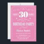 30th Birthday Invitation Pink and White<br><div class="desc">30th Birthday Invitation Pink and White Typography. Pink and White Background. Adult Birthday. Male Men or Women Birthday. Kids Boy or Girl Lady Teen Teenage Bday Invite. 13th 15th 16th 18th 20th 21st 30th 40th 50th 60th 70th 80th 90th 100th. Any Age. For further customisation, please click the "Customise it"...</div>