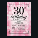30th Birthday Invitation Pink Glitter<br><div class="desc">30th Birthday Invitation with Pink String Lights with Pink Glitter Background. Pink Birthday. Adult Birthday. Men or Women Bday Invite. 13th 15th 16th 18th 20th 21st 30th 40th 50th 60th 70th 80th 90th 100th, Any age. For further customisation, please click the "Customise it" button and use our design tool to...</div>