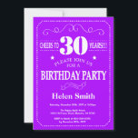 30th Birthday Invitation Purple and White<br><div class="desc">30th Birthday Invitation Purple and White Typography. Purple and White Background. Adult Birthday. Male Men or Women Birthday. Kids Boy or Girl Lady Teen Teenage Bday Invite. 13th 15th 16th 18th 20th 21st 30th 40th 50th 60th 70th 80th 90th 100th. Any Age. For further customisation, please click the "Customise it"...</div>