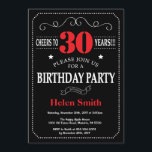 30th Birthday Invitation Red and Black Chalkboard<br><div class="desc">30th Birthday Invitation Red and Black Typography. Chalkboard. Black and White Background. Adult Birthday. Male Men or Women Birthday. Kids Boy or Girl Lady Teen Teenage Bday Invite. 13th 15th 16th 18th 20th 21st 30th 40th 50th 60th 70th 80th 90th 100th. Any Age. For further customisation, please click the "Customise...</div>