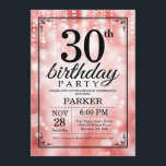 30th Birthday Invitation Red Glitter<br><div class="desc">30th Birthday Invitation with Red String Lights with Red Glitter Background. Red Birthday. Adult Birthday. Men or Women Bday Invite. 13th 15th 16th 18th 20th 21st 30th 40th 50th 60th 70th 80th 90th 100th, Any age. For further customisation, please click the "Customise it" button and use our design tool to...</div>