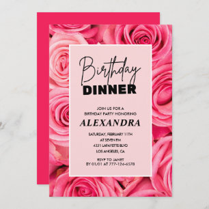 30th birthday invitations Birthday dinner Floral 