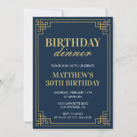 30th birthday invitations Birthday dinner Men