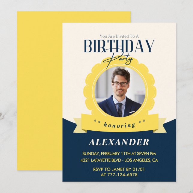 30th birthday invitations for him Men Badge Photo (Front/Back)