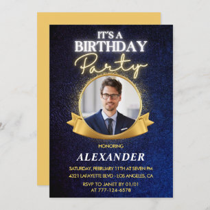30th birthday invitations for him Men Badge Photo