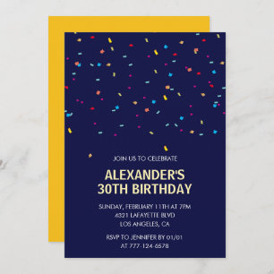 30th birthday invitations Men Confetti Modern