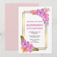 30th birthday invitations Tropical Party