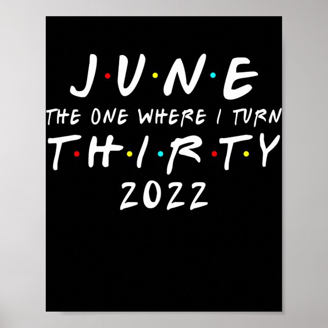 30th Birthday June The One Where I Turn 30 2022 Poster (Front)