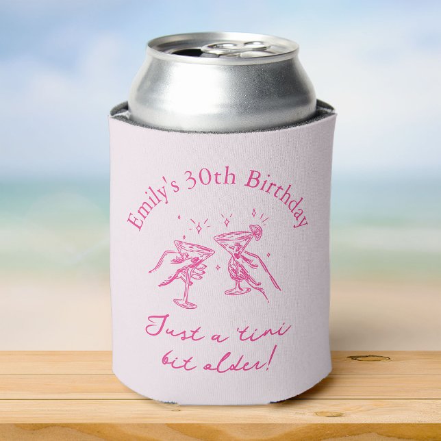 30th Birthday “Just a Tini Bit Older” Martini Can Cooler (Creator Uploaded)