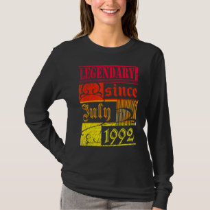 30th Birthday Legendary Since July 1992 Vintage Re T-Shirt