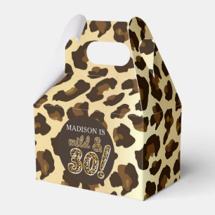 30th Birthday Leopard Balloon Script  Favour Box