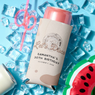 30th Birthday Lets Disco Retro Groovy 70s Custom Seltzer Can Cooler
