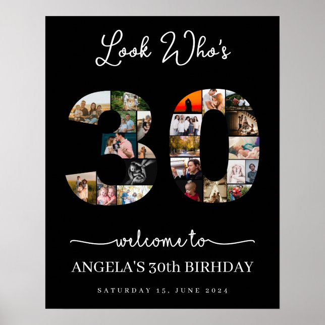 30th birthday look who's 30 years old photos poster (Front)