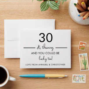 30th Birthday Lotto Envelope   30 & Thriving —