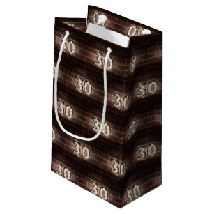 30th birthday-marque lights on brick small gift bag