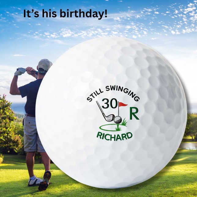 30th Birthday Men's Monogram Name Golf Balls (Creator Uploaded)