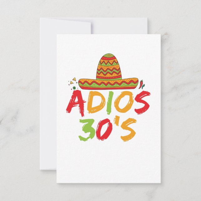 30th Birthday Mexican Party Cinco de Mayo Fiesta   Thank You Card (Front)