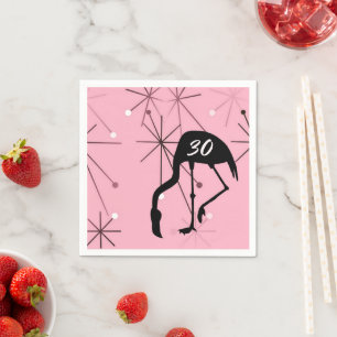 30th Birthday MidCentury Modern Atomic Starburst Napkin