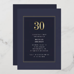 30th Birthday Minimal Elegant Dark Gold Frame