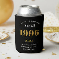 30th Birthday Name 1996 Black Gold Elegant Chic