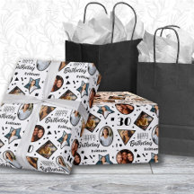 30th Birthday Name Photo Wrapping Paper