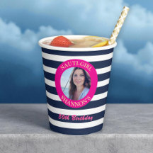 30th Birthday Nautical Photo Party Cups