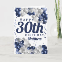 30th Birthday Navy Balloons
