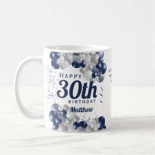 30th Birthday Navy Balloons Coffee Mug