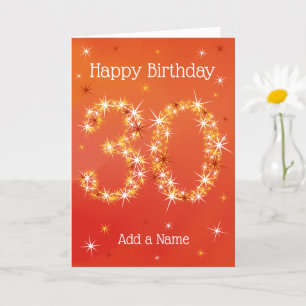 30th Birthday - Number 30 in Stars - Red - Age Card
