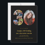 30th Birthday Number 30 Photo Collage Modern Black Invitation<br><div class="desc">Mark thirty years of wonderful memories and adventures with this captivating 30th Birthday Number Photo Collage. This customisable template is the perfect blend of creativity and sentiment, allowing you to create a truly memorable gift for your loved one's special day. Capture the essence of incredible years in a single masterpiece...</div>