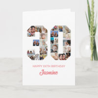 30th Birthday Number 30 Photo Collage Personalised