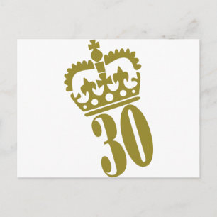 30th Birthday - Number – Thirty Postcard