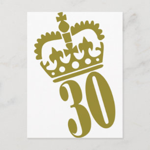 30th Birthday - Number – Thirty Postcard