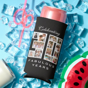 30th Birthday or Anniversary Black Seltzer Can Cooler
