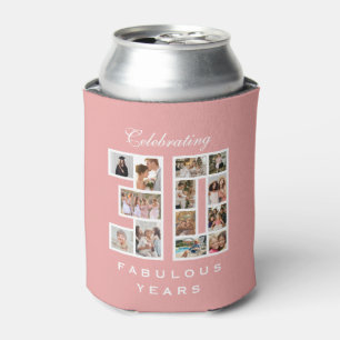 30th Birthday or Anniversary Pink Can Cooler