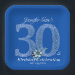 30th Birthday Paper plate<br><div class="desc">Happy birthday to you,  I hope your 30s will be filled with happiness and success. 
Your 30th birthday is a great time to look back at your life. 

Celebrate your birthday with this special design made for you.</div>