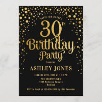 30th Birthday Party - Black & Gold