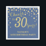 30th Birthday Party Blue and Gold Diamond Napkins<br><div class="desc">30th Birthday Party Invitation with Blue and Gold Glitter Diamond Background. Gold Confetti. Adult Birthday. Man or Woman Birthday. For further customisation,  please click the "Customise it" button and use our design tool to modify this template.</div>