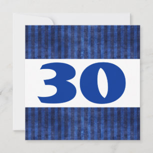 30th Birthday Party Blue Stripes Modern W867 Invitation