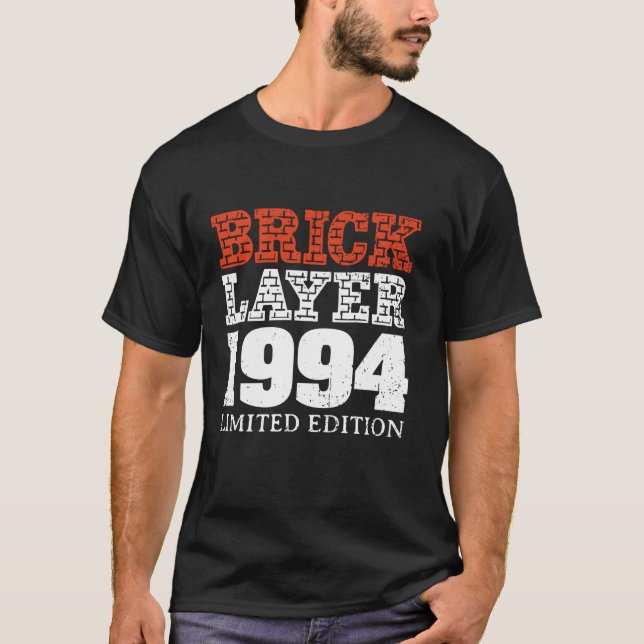 30th Birthday Party Bricklayer Master Builder 1994 T-Shirt (Front)