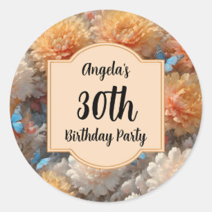 30th Birthday Party Classic Round Sticker