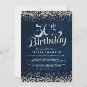 30th Birthday Party Denim & Diamonds Invitation