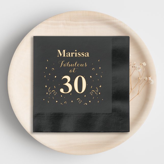 30th Birthday Party Fabulous at 30 Foil Napkins (Creator Uploaded)